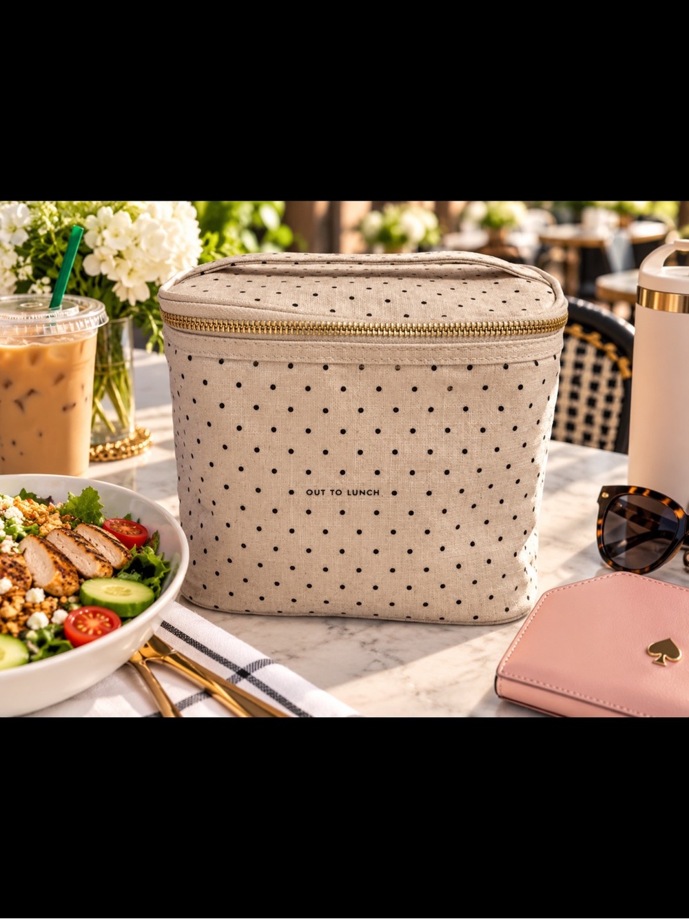 kate spade Beige Polka Dot Lunch Bag